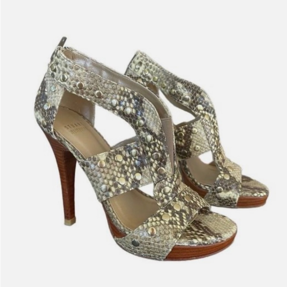 Stuart Weitzman Airforce Roccia Serpent Platform Stud Sandal